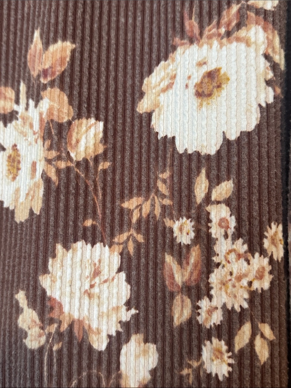 HEIMISH USA Chocolate Brown Floral V‑Neck Ruffle Long Sleeve Top - Picture 5 of 7